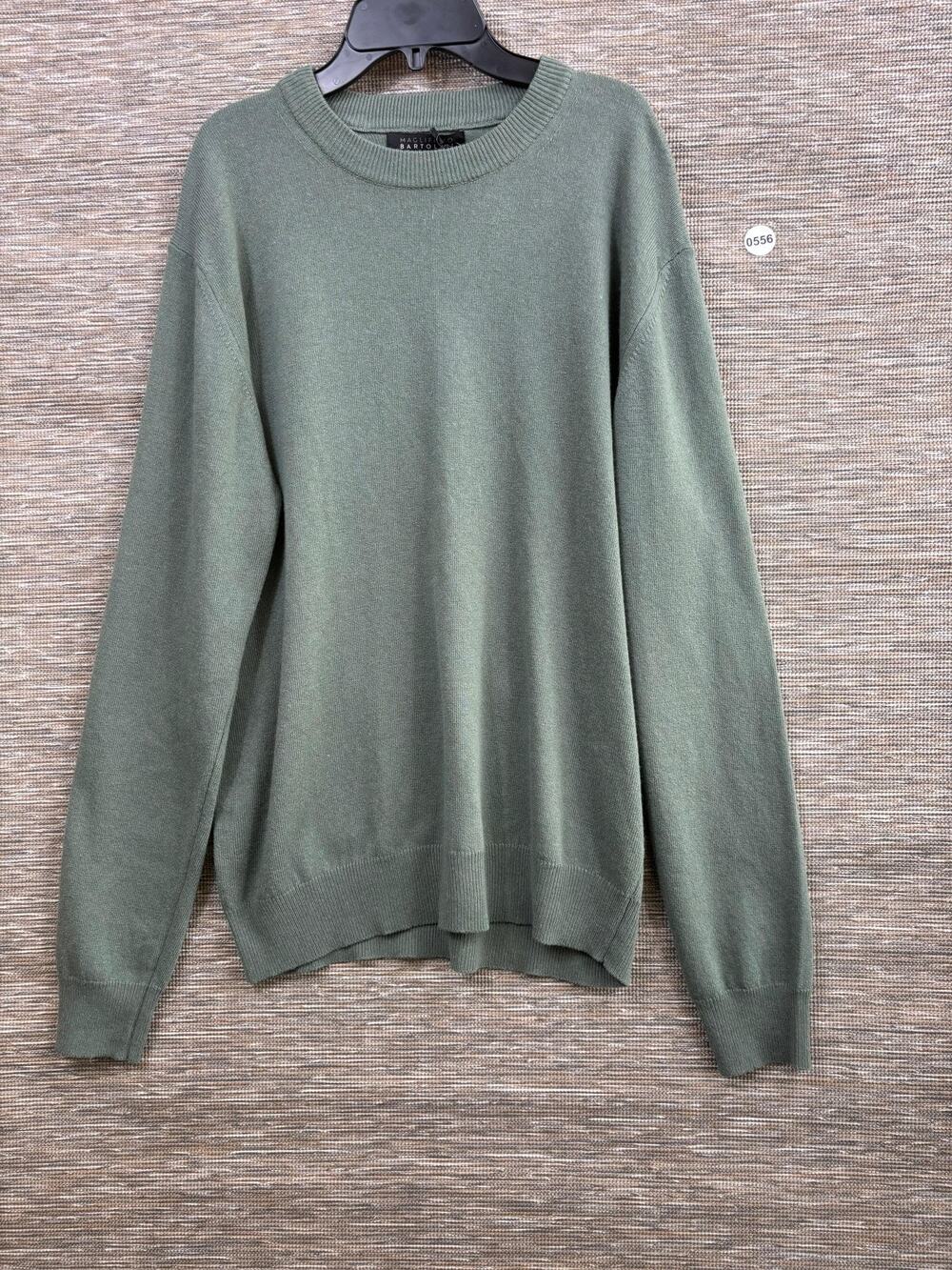 Maglificio Bartolini Sweater Mens XL Green Cashmere Blend Crew Neck Made Italy